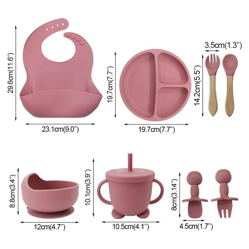 Food Grade Silicone Baby Bib Crate Tableware