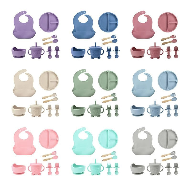 Food Grade Silicone Baby Bib Crate Tableware